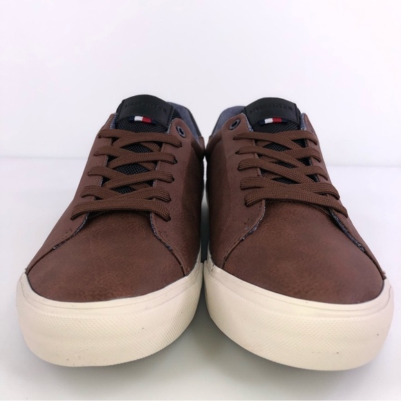 Tommy Hilfiger Mens Ref Leather Low Top Lace Up Fashion Brown, US size 9 - Picture 4 of 8